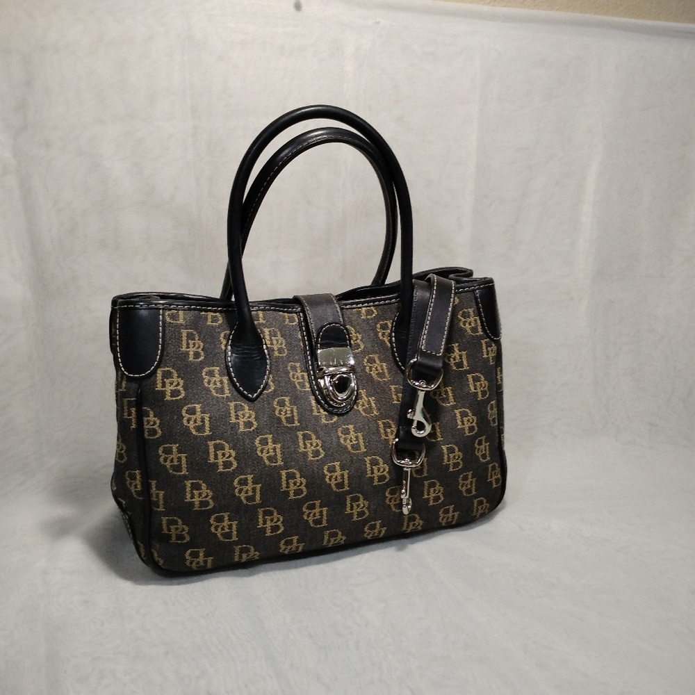 Dooney and Bourke Canvas w/Leather Trim satchel/crossbody - Picture 2 of 16